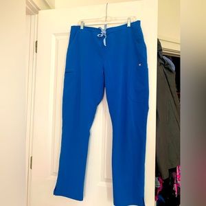 Figs royal blue women’s yola skinny scrub pants size L